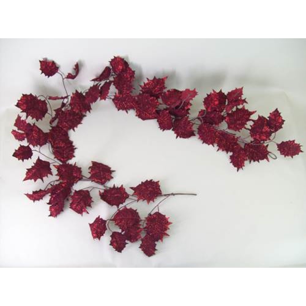 Deluxe Holly Christmas Garland Dark Red Christmas Decorations